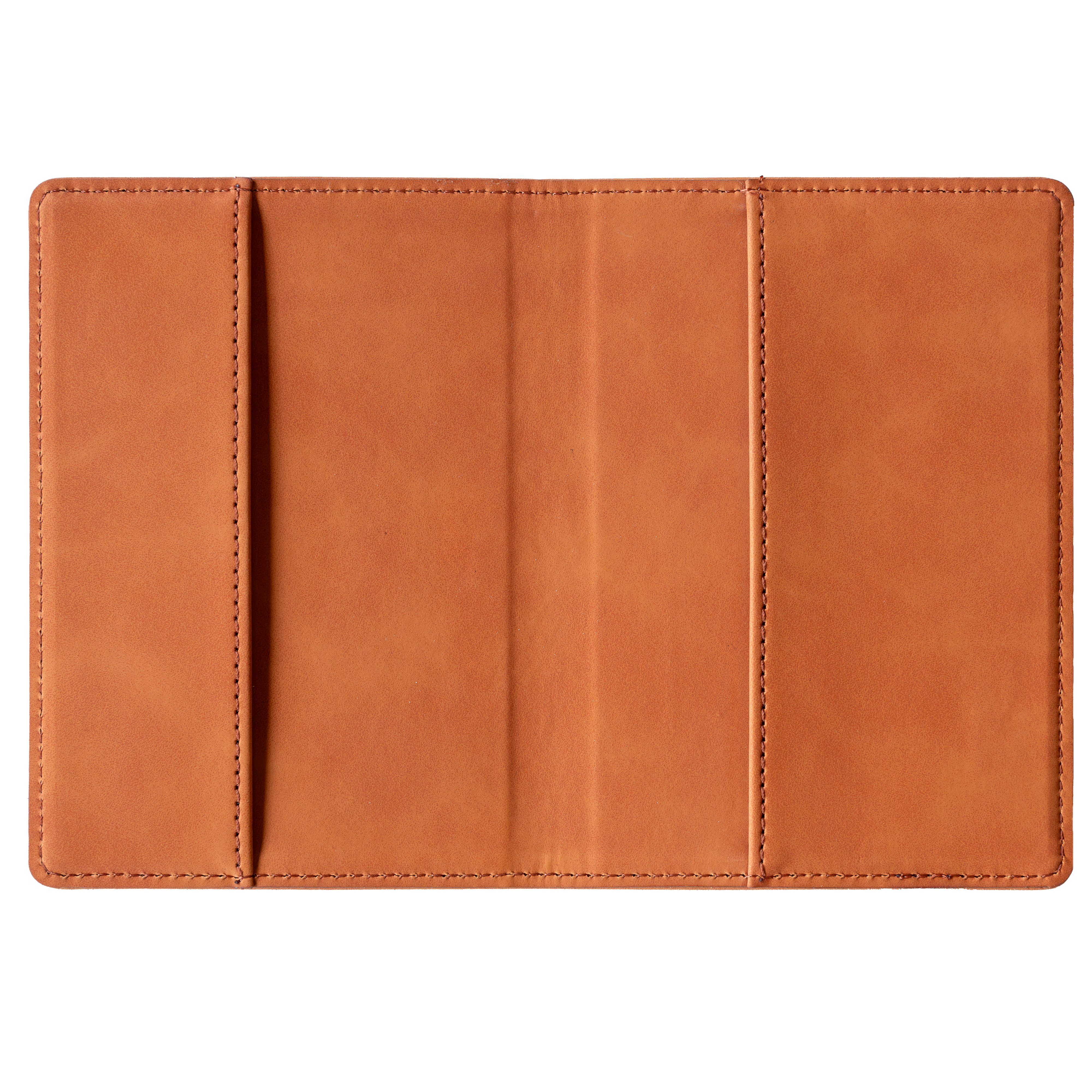 Brown magnetic passport cover with brown stitching