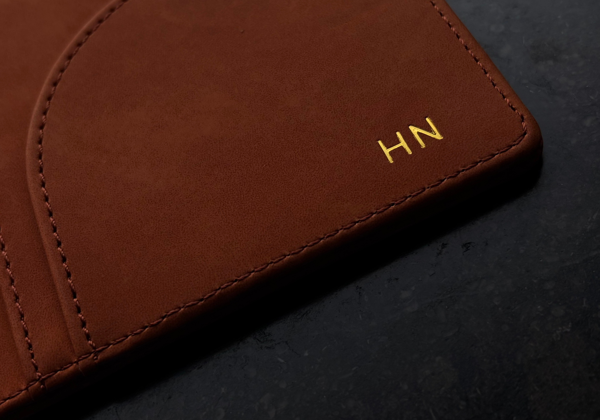 Passport cover from SEREGO with gold initials personalized